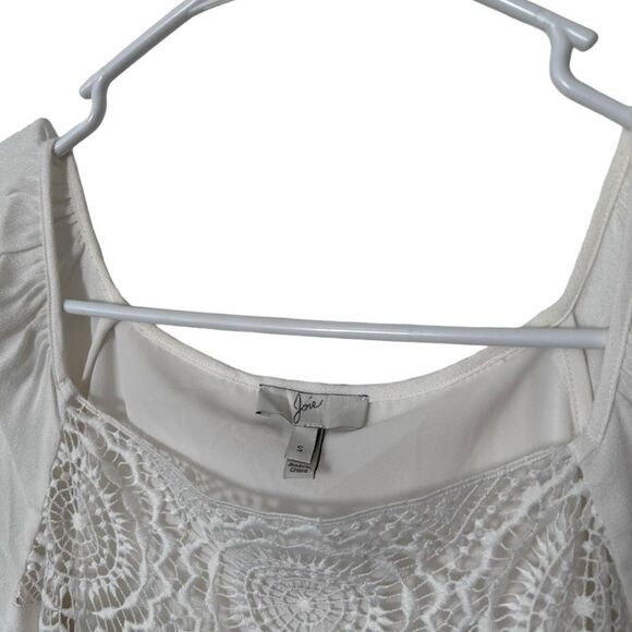 Joie Tabara White Crochet Trim Bishop Sleeve Peasant Dress Size Small Boho Gypsy - Picture 8 of 14